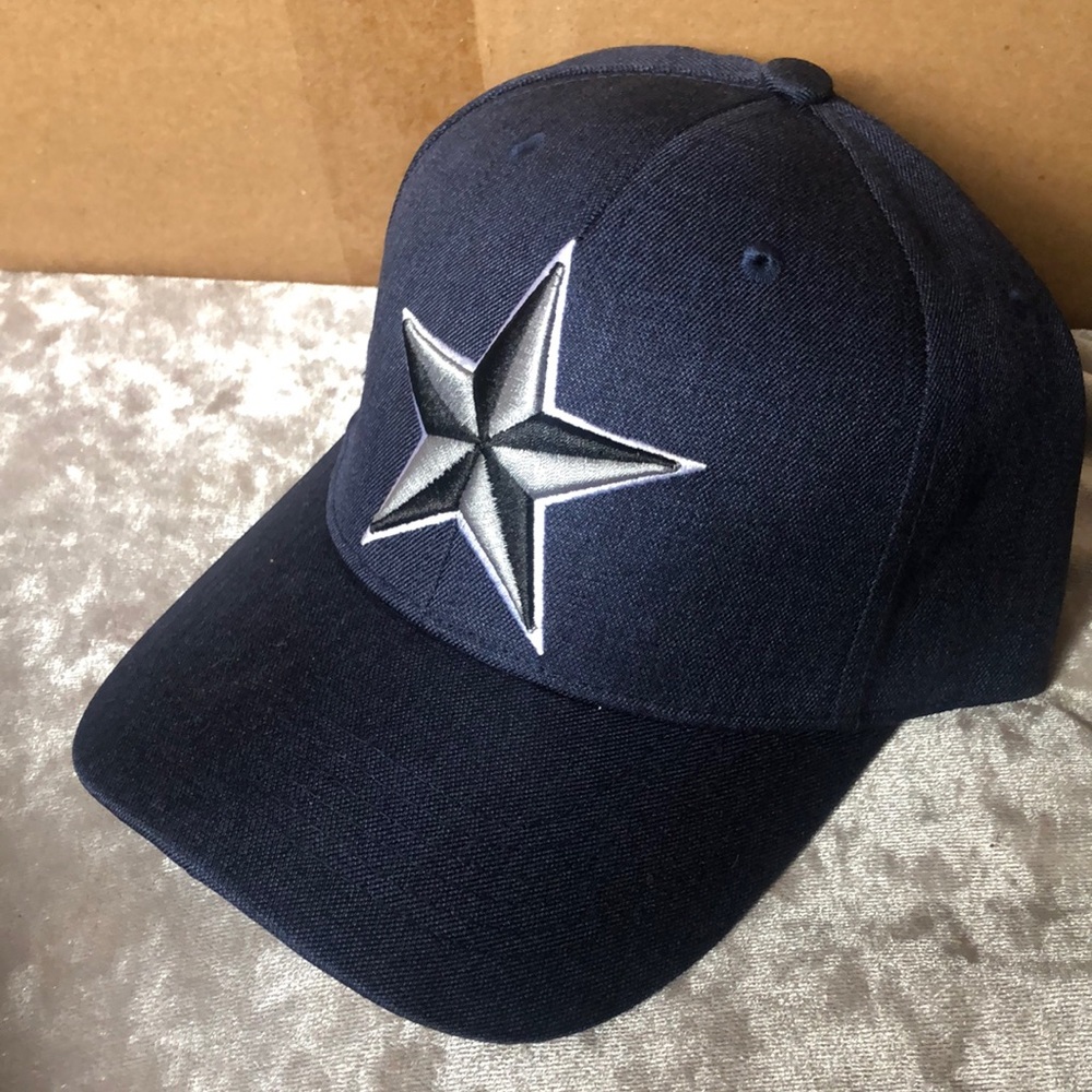New Mens Star Hat Cap Cachucha Blue & Gray